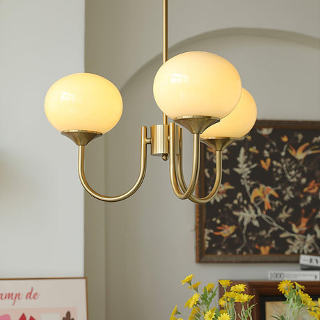 Modern Bubble Chandelier | Rosa Glas & Guld Finish | 19.69" Pendellampa | Stilfull Hem Accent Carvallo