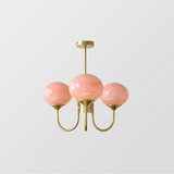 Modern Bubble Chandelier | Rosa Glas & Guld Finish | 19.69" Pendellampa | Stilfull Hem Accent Carvallo