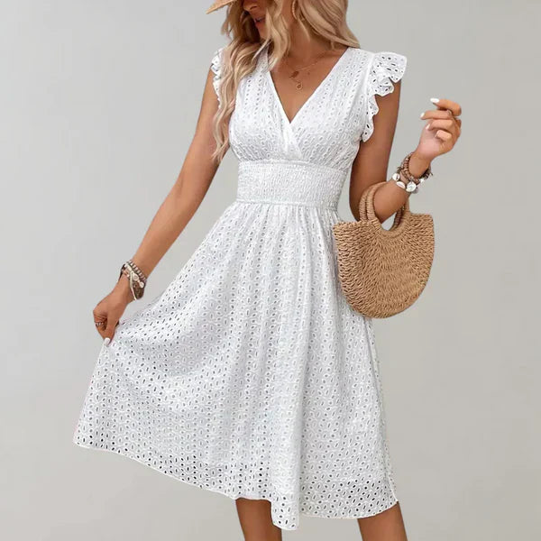 Dam Midiklänning Elegant Polyester för Sommar