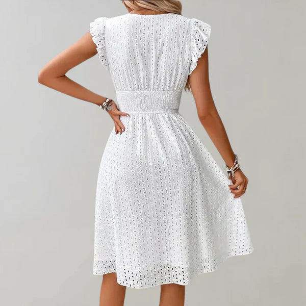 Dam Midiklänning Elegant Polyester för Sommar