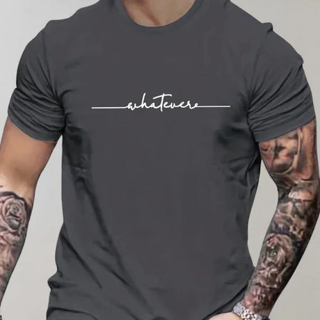Herr T-shirt Avslappnad Rund Halsringning 100% Bomull-Herr T-shirts-Bellasverige-Mörkgrå-S-Hemnix
