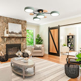 Nutida Rund Järn LED Semi-Flush Kandelaber Carvallo