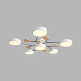 Nutida Rund Järn LED Semi-Flush Kandelaber Carvallo