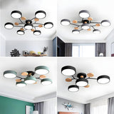 Nutida Rund Järn LED Semi-Flush Kandelaber Carvallo