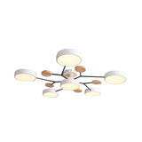 Nutida Rund Järn LED Semi-Flush Kandelaber Carvallo