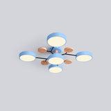 Nutida Rund Järn LED Semi-Flush Kandelaber Carvallo