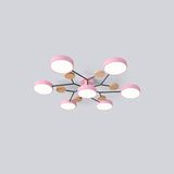 Nutida Rund Järn LED Semi-Flush Kandelaber Carvallo