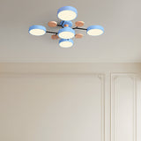 Nutida Rund Järn LED Semi-Flush Kandelaber Carvallo