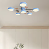 Nutida Rund Järn LED Semi-Flush Kandelaber Carvallo