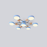 Nutida Rund Järn LED Semi-Flush Kandelaber Carvallo