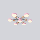 Nutida Rund Järn LED Semi-Flush Kandelaber Carvallo