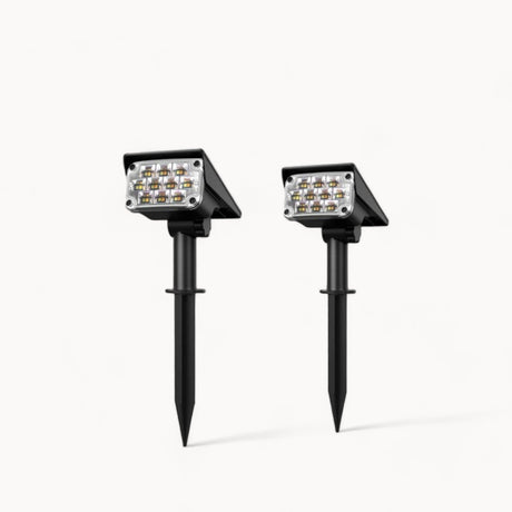 Trådlös LED solcells trädgårdsspotlight Deluxe för enkel belysning Carvallo