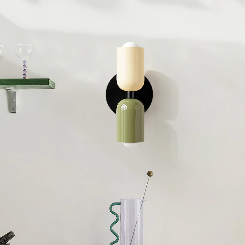 Modern Korts Dubbelhuvud Vintage Nyttorums Vägglampa Fixture Carvallo