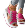 Chic Panelklädda Snörskor Sandaler-Shoes for Women-Hemnix-Rosenröd-35-Hemnix