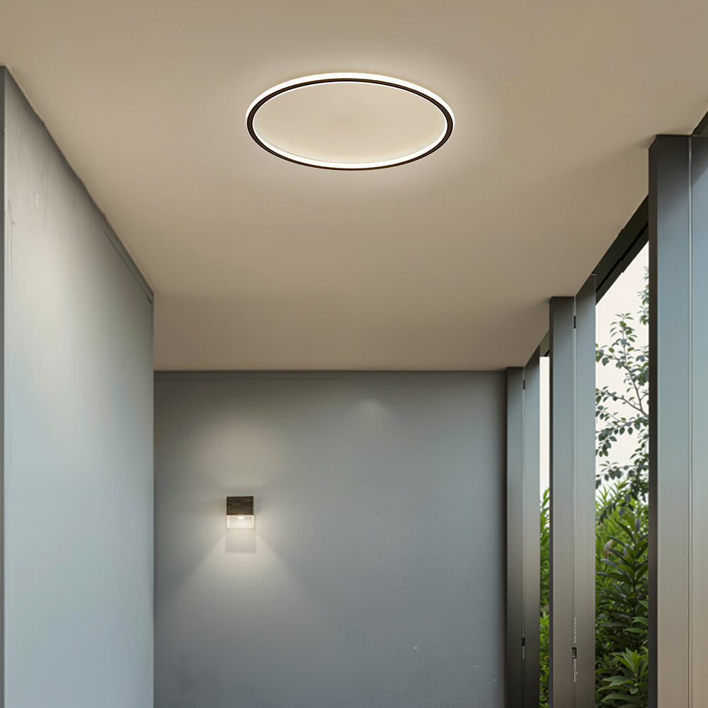 Ultra-tunn modern taklampa | Flush Mount LED för låga tak | Rund & dimbar Carvallo