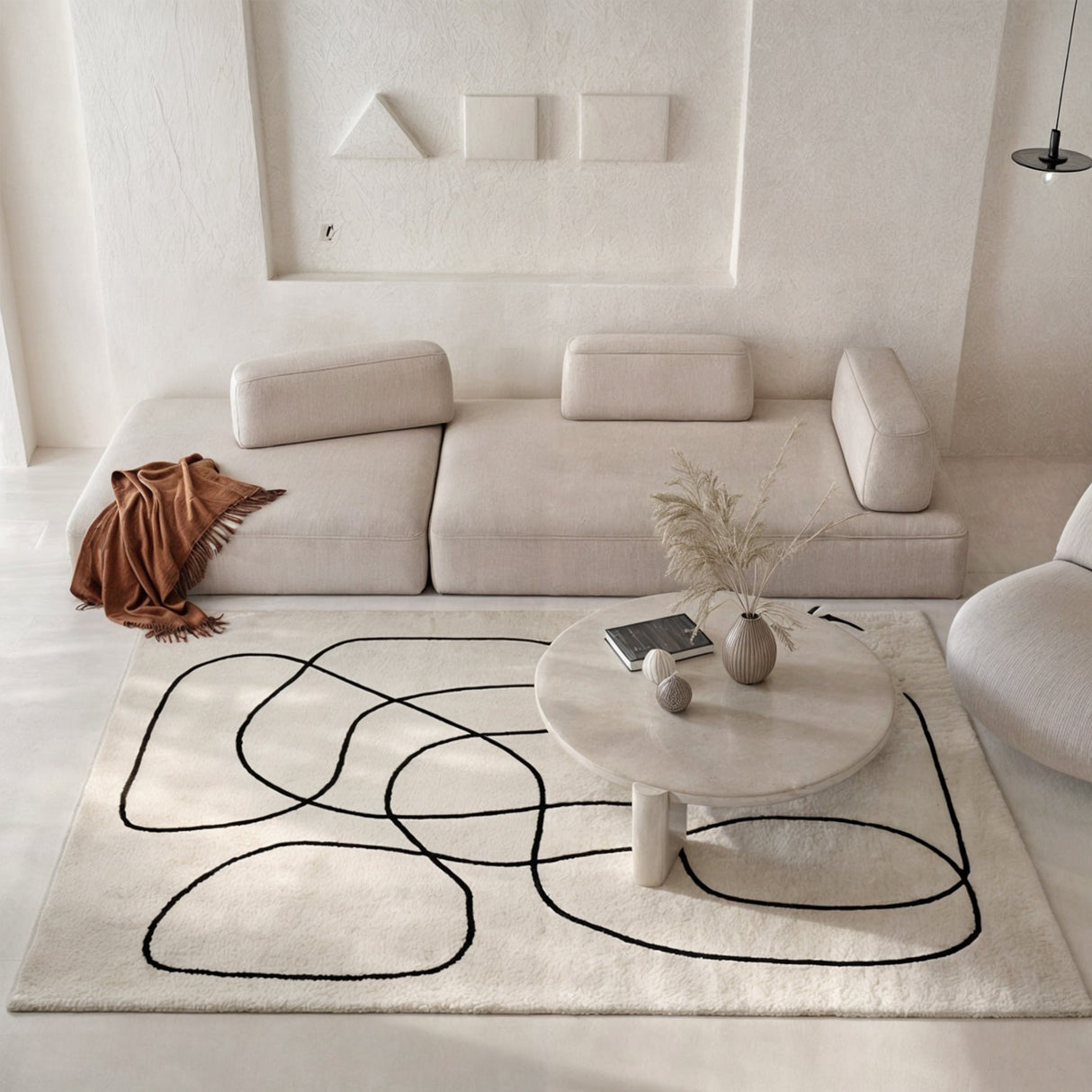 Fyrkantig ullmatta med abstrakta mönster Carvallo