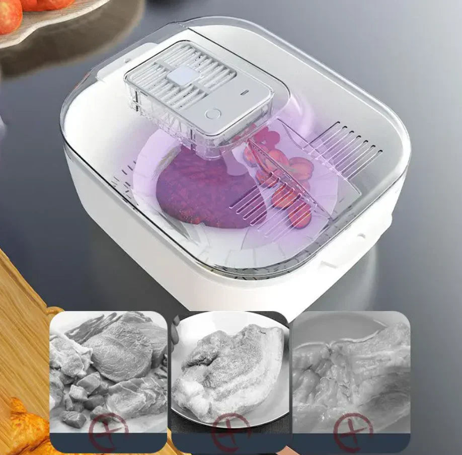 Multifunktionell Frukt- och Grönsaksrengöringsbox – Automatisk Rengörare med Avtappningskorg och Förvaringslock Carvallo