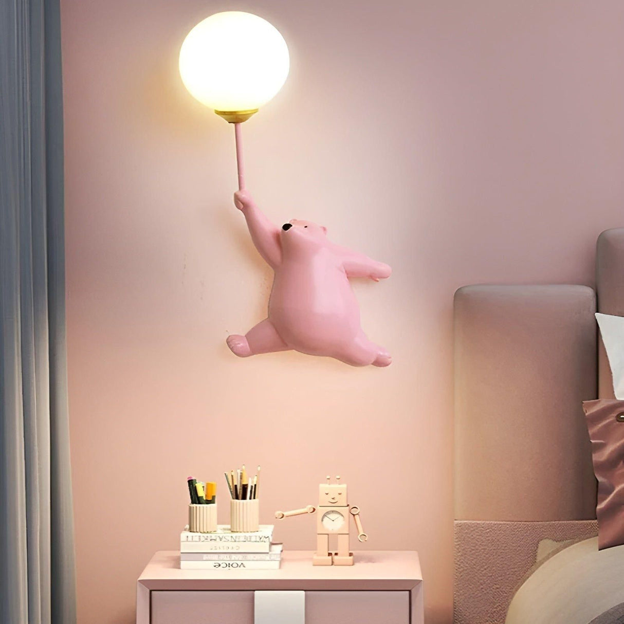 CartoonBear Vägglampa - Teddy-björn Cartoon Vägglampa för barnrum Carvallo