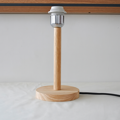 Royallure Trä Bordslampa Bas med E27 Fäste & På/Av Switch för Hemljus Carvallo