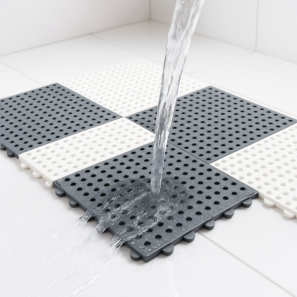 Icke-Glid Duschmatta Set | Vattentät Gummi | Mögelresistent | 11,8" x 11,8" | Snabbtorkande Säkerhet Carvallo