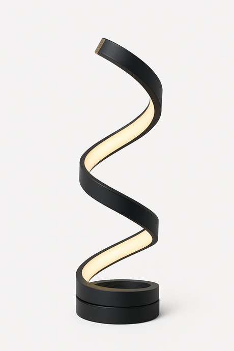 Modern Spiral Table Lamp | Dimmbar LED | 15.7" Hög | Energivrande Skulptural Ljus Carvallo