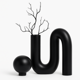 Skulptural Keramikkruka | 12" Modern Dekor Accent | Monokrom Finish Carvallo