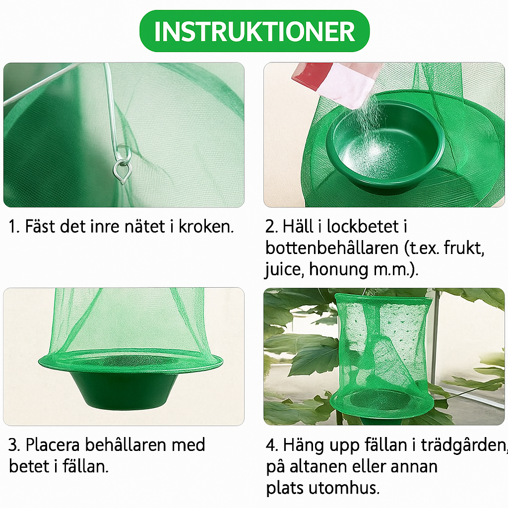 Upphängningsbar insektsfälla – Giftfri lösning för mygg, flugor och getingar-VaruZ-Hemnix