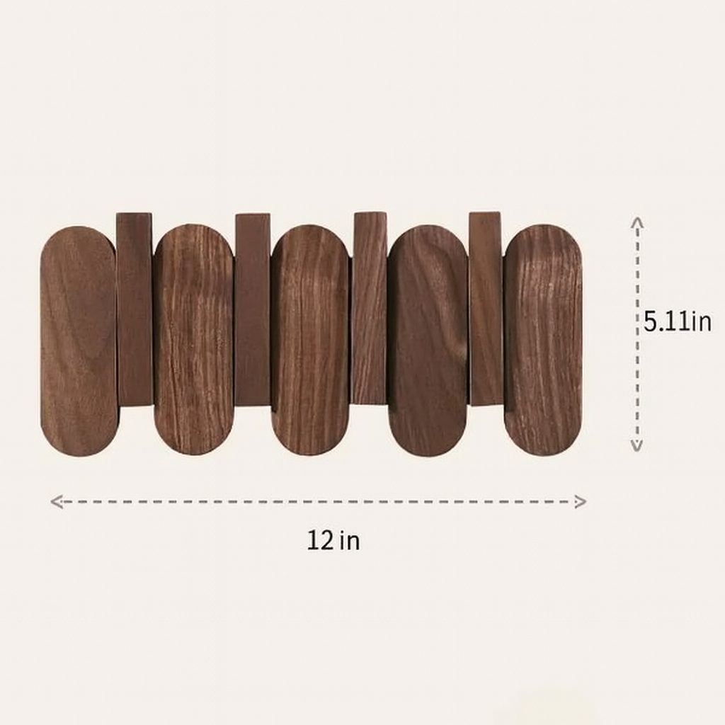 Valnöt Vägkappa | 3‑7 Krok | Massivt Trä | Nordisk Entré Förvaring | Brick by Brick Carvallo