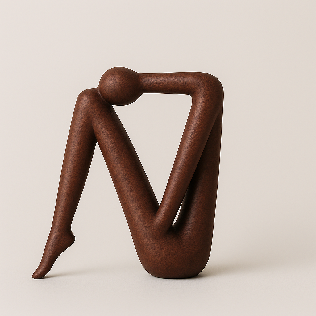 Skulpturala Bokstöd | Modern Hylldekoration | Icke-glidande Bas | 5,9" Harpiks Carvallo