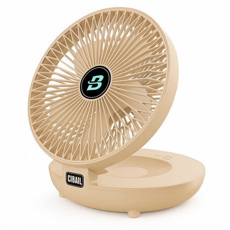 Carvallo Fällbar Bord- & Väggfläkt | Trådlös & Tyst | 3 Hastigheter | Uppladdningsbar Carvallo