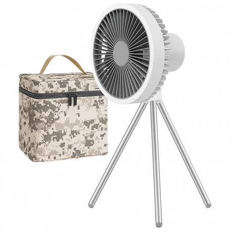 Royallure Bärbar Campingfläkt 10000mAh Uppladdningsbar med LED-lampa & Power Bank Carvallo