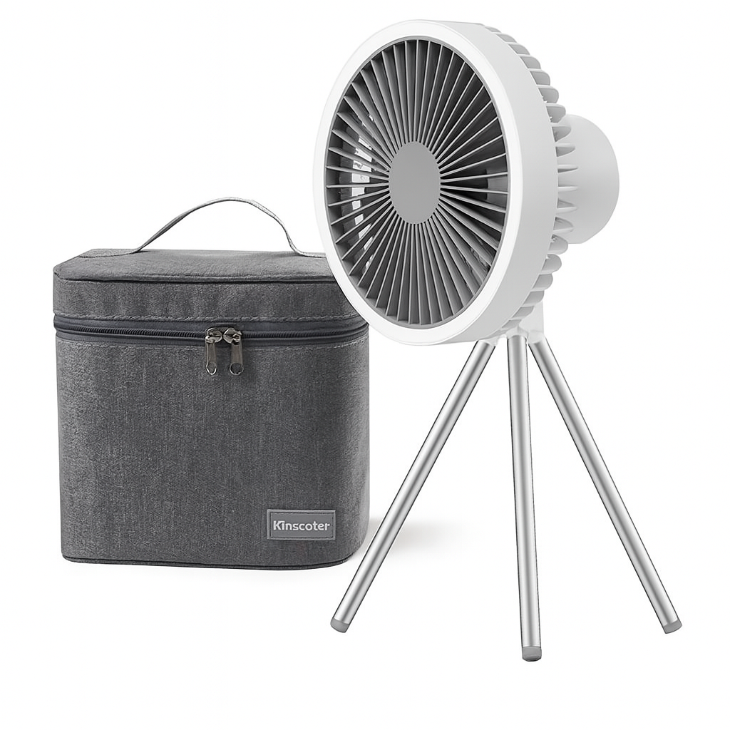 Royallure Bärbar Campingfläkt 10000mAh Uppladdningsbar med LED-lampa & Power Bank Carvallo