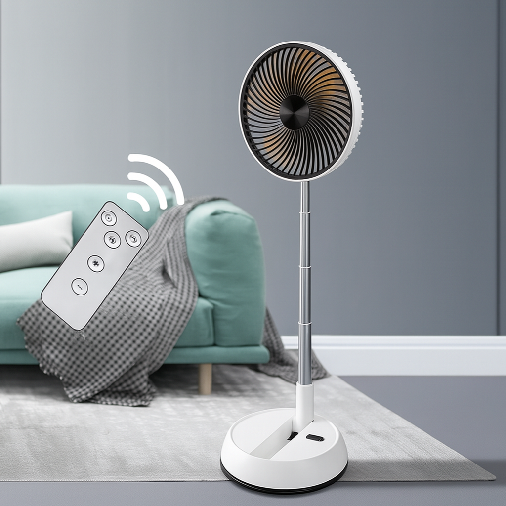 Royallure Bärbar Fällbar Fläkt 6000mAh Uppladdningsbar Tyst Golv- och Utomhusbruk Carvallo