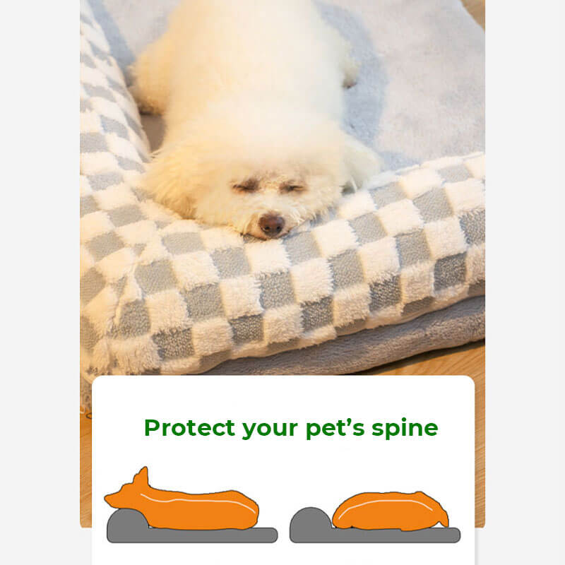 Mjukt Plysch Hundsäng Cozy Stödjande Lätt att Rengöra Carvallo