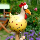 ChickChirp Skulpturer - Keramiska Hönsfigurer Trädgårdsdekoration Carvallo