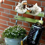 ChickChuckle Skulpturer - Keramiska hönsfigurer för trädgård och staket Carvallo