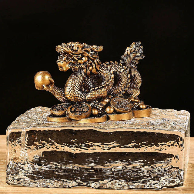 Lyckobringande Pengadrake Statuett i Resin Feng Shui Skulptur för Hem Carvallo