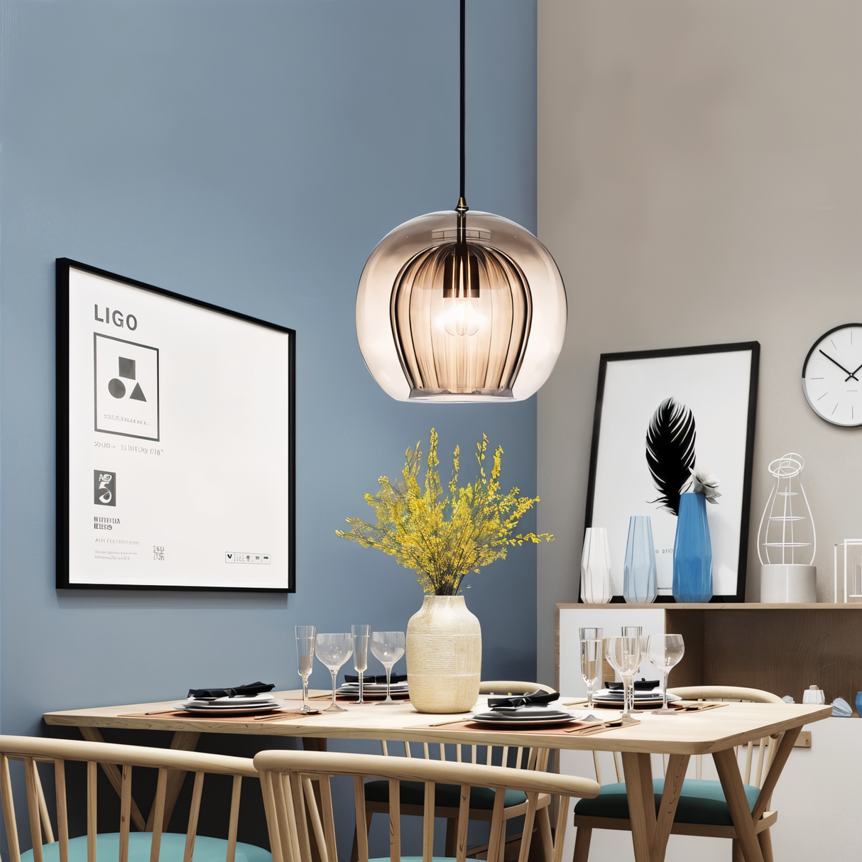 Veloura Globe Pendellampa – Vintage Glas Taklampa i Modern Design Hemnix