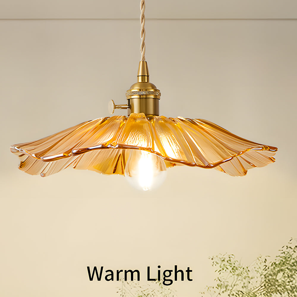 Vintage Floral Glass Pendant Light Fixture for Dining Room - Elegant Retro Design to Illuminate Your Space Carvallo