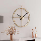 Silent Oversized Iron Clock | 20.5″ | Minimalist Numerals | Black/Gold | Brick by Brick Carvallo
