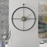 Silent Oversized Iron Clock | 20.5″ | Minimalist Numerals | Black/Gold | Brick by Brick Carvallo