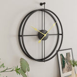 Silent Oversized Iron Clock | 20.5″ | Minimalist Numerals | Black/Gold | Brick by Brick Carvallo