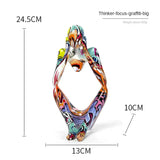 Tänkerstatyett - Färgglad graffiti, handgjord konstskulptur MILA Sverige