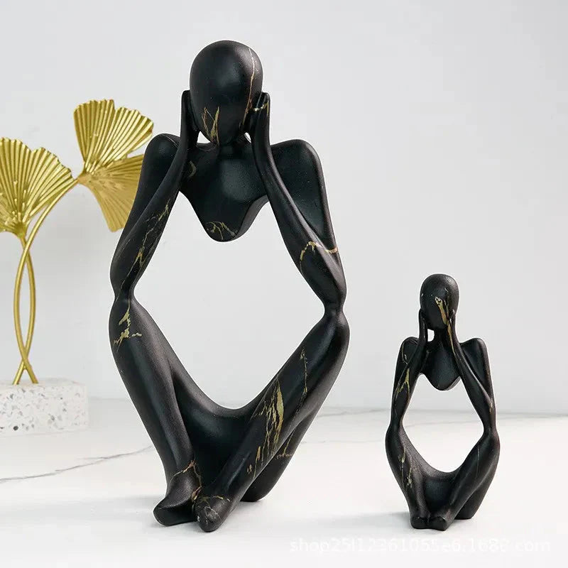 Tänkerstatyett - Färgglad graffiti, handgjord konstskulptur MILA Sverige