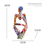 Tänkerstatyett - Färgglad graffiti, handgjord konstskulptur MILA Sverige