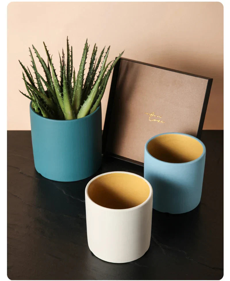 Carvallo – Lyxig Rund Keramisk Blomkruka med Handglaserad Elegans Carvallo