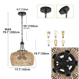 Boho-hänglampa med rottingskärm – Naturlig pendellampa för matrum och kök Carvallo