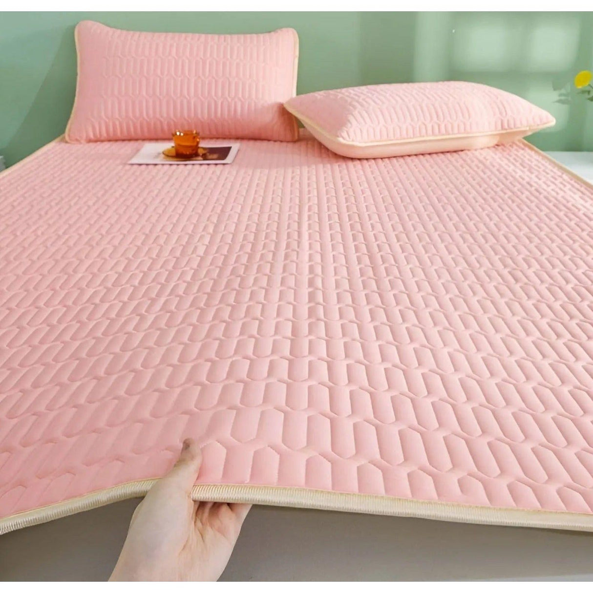 CoolDream Set - Latex Kylmadrass Set med Kuddöverdrag Carvallo