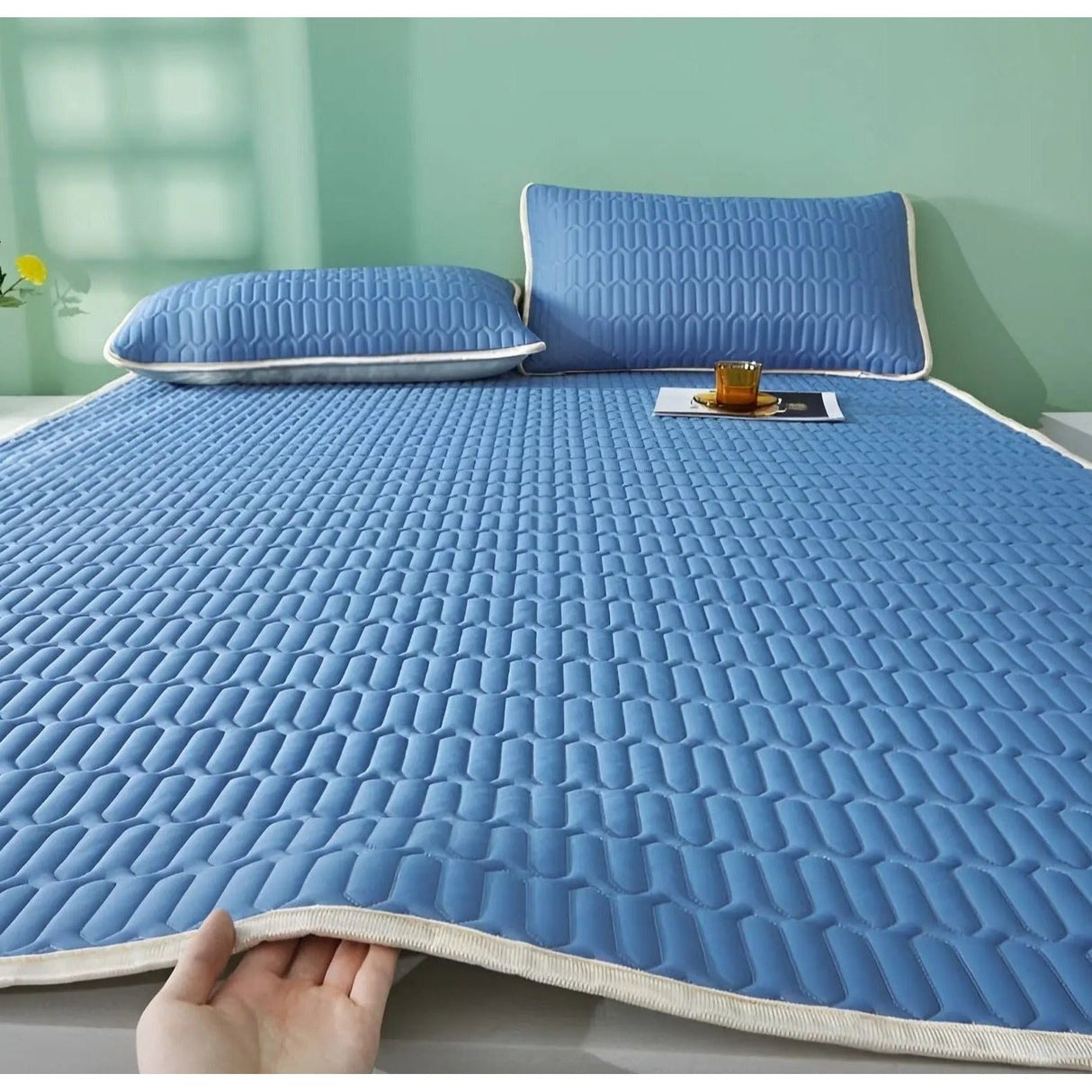 CoolDream Set - Latex Kylmadrass Set med Kuddöverdrag Carvallo