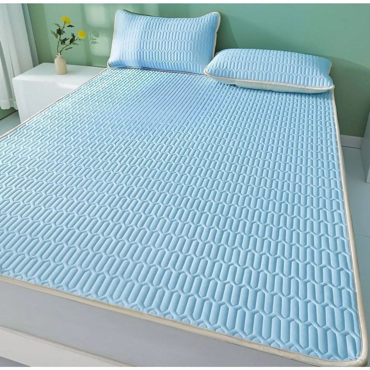 CoolDream Set - Latex Kylmadrass Set med Kuddöverdrag Carvallo